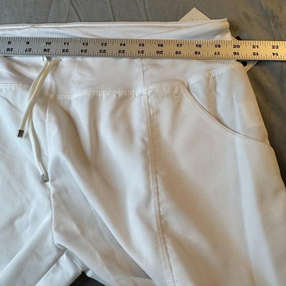 Grey's Anatomy Womens Scrub Pants XLT White Wide Waist Active Healthcare Nursing